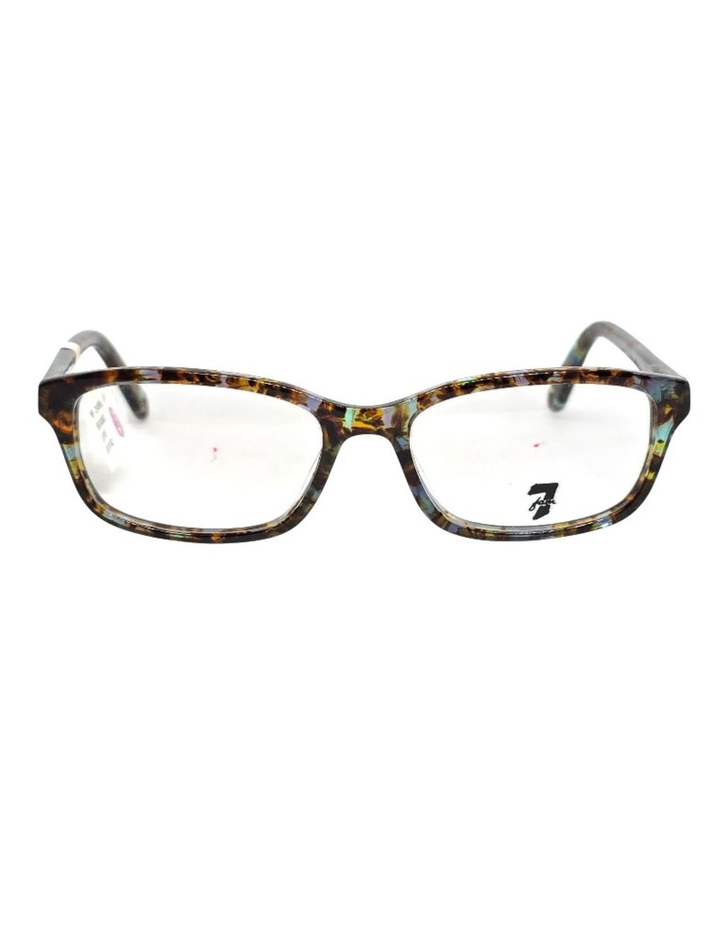 WF Channel Lapis Tortoise Pattern Rectangular Eyeglass Frames 50-16-142